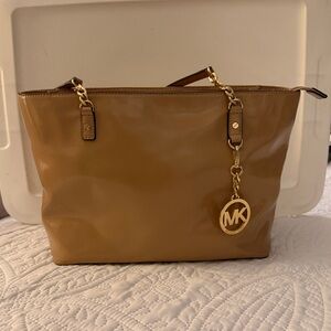 Michael Kors Camel Colored Tote with Gold Accents